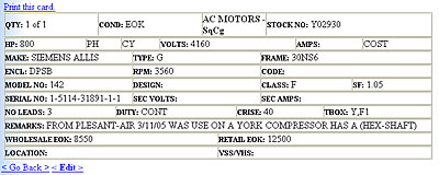 Web Database Application View Screen